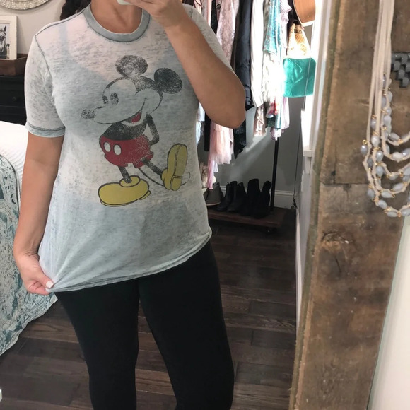 Disney small burnout Mickey Mouse T-shirt - Picture 1 of 4